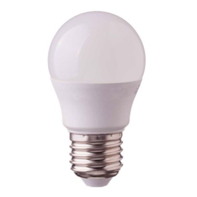 LED žárovka E27 4,5W 470LM LED žárovka, těleso kov šedostříbrná, difuzor plast opál, LED 4,5W, teplá 3000K, nebo neutrální 4000K, nebo denní 6400K, 470lm, E27, 230V, rozměry d=45mm, h=81mm