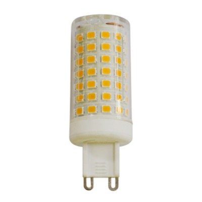 LED žárovka G9 7W 650LM VÝPRODEJ LED žárovka, těleso plast bílá, krycí plast transparentní, LED 7W, teplá 3000K, 650lm, G9, 230V, rozměry d=23mm, h=70mm