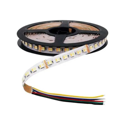 LED pásek RGBW CCT 60LED/m, 14W/m, 24V gel LED pásek RGBW CCT - červená, zelená, modrá, nastavitelná teplota CCT bílá teplá 3000K až denní 6400K, 60LED/m, 14W/m, 1400lm/m, Ra80, 24V,  rozteč LED 17mm, dělení po 50mm, rozměry w=12mm, l=5000mm, gelová zálivka, cena za 1m