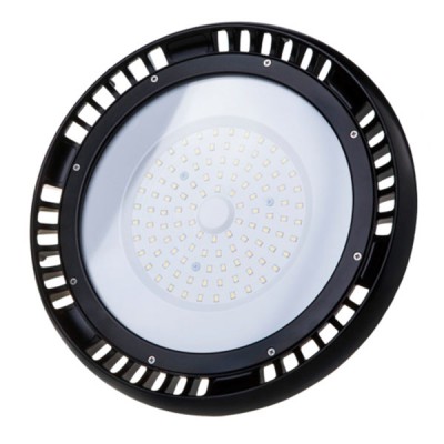 OHEL LED 100W IP65 Průmyslové závěsné svítidlo, těleso hliník, povrch černá, krycí sklo čiré, LED 100W, 12000lm, neutrální 4000K, nebo denní 6400K, vyzař. úhel 90°/120°, Ra80, 230V, PF>0.9, IP65, tř.1, d=280mm, h=165mm