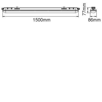 TRIPROOF LED 70W IP65 CHIP SAMSUNG 4000K 8400LM VÝPRODEJ Stropní průmyslové, prachotěsné, svítidlo, těleso hliník, povrch šedostříbrná, difuzor plast opál, LED chip SAMSUNG, 70W, 8400lm, neutrální 4000K, Ra80, drv Mean