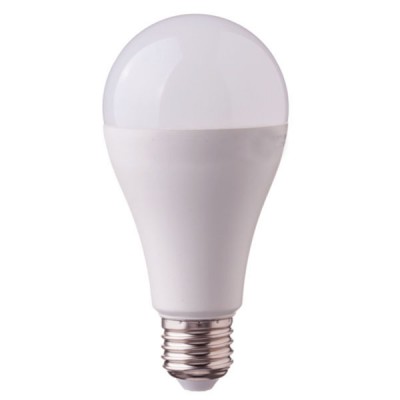 LED E27 17W/1521LM A65 VÝPRODEJ LED žárovka, těleso kov šedostříbrná, difuzor plast opál, LED 17W, 1521lm, denní 6400K, E27, A65, Ra95, 230V, tř.1, rozměry d=66,5mm, h=134mm