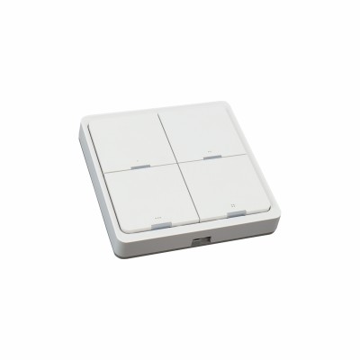 SS 4 ZigBee 3.0 Bezdrátový vypínač 4-tlačítkový Zigbee 3.0, kompatibilní smart systém Tuya, napájení baterie CR2430, IP20, plast bílá, rozměry 86x86x13mm, KU68