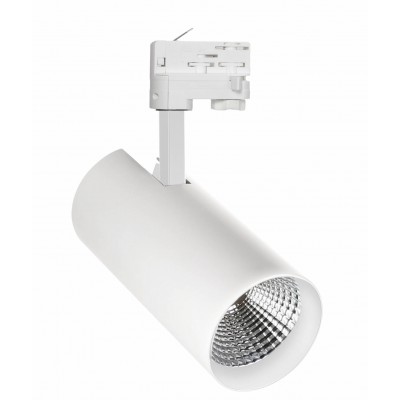 DELICATES 3F 19W, DALI Bodové svítidlo do 3F lišty, těleso hliník, bílá, LED 19W, 2090lm, neutrální 4000K, vyzař. úhel 24°, stmív. DALI, Ra80, 230V, IP20, tř.1, rozměry 90x205x165mm, vč. 3F adaptér Nordic Aluminium