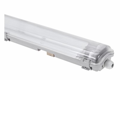 FRAGOR 2x20W, T8/G13, IP65 Stropní / závěsné průmyslové prachotěsné svítidlo, těleso plast šedá, kryt plast čirý, pro LED zářivky 2x20W, T8, G13, l=1200mm, 230V, IP65, tř.2, rozměry 90x63mm, l=1310mm.