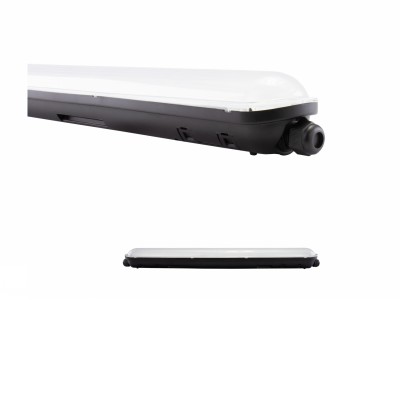 FRAGOR 52W, IP65, IK10 Stropní průmyslové prachotěsné svítidlo, těleso plast černá, dif plast opál, LED 52W, 8900lm, neutrální 4000K, vyzař. úhel 60°, Ra80, 230V, IP65, IK10, tř.1, rozměry 72x70mm, l=1490mm.