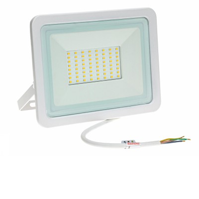 FRATER 50W, IP65 LED reflektor, nastav. směr svícení, těleso hliník, povrch bílá, LED 50W, 4000lm, denní 6000K, vyzař. úhel 120°, Ra80, 230V, IP65,  tř.1. rozměry 160x205x31mm.