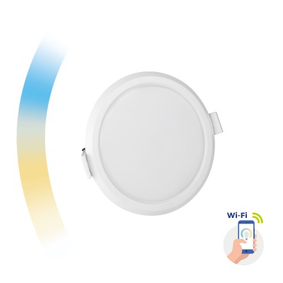 ZARE RO smart  6W, 12W, 22W Stropní vestavné svítidlo, těleso hliník, povrch bílá, difuzor plast opál, LED 6W, 12W, 22W, dálk ovl, nebo smart telefon Tuya, WiFi, stmív, nast teplota CCT teplá 3000K - denní 6500K, 230V, IP20, rozměry dle typu