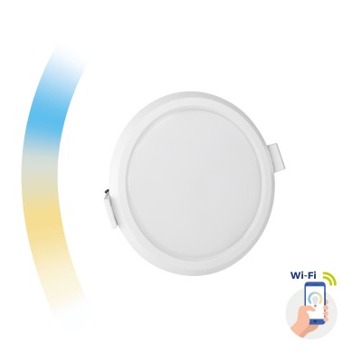 ZARE RO smart Stropní vestavné svítidlo, těleso hliník, povrch bílá, difuzor plast opál, LED 6W, 12W, 22W, dálk ovl, nebo smart telefon Tuya, WiFi, stmív, nast teplota CCT teplá 3000K - denní 6500K, 230V, IP20, rozměry dle typu