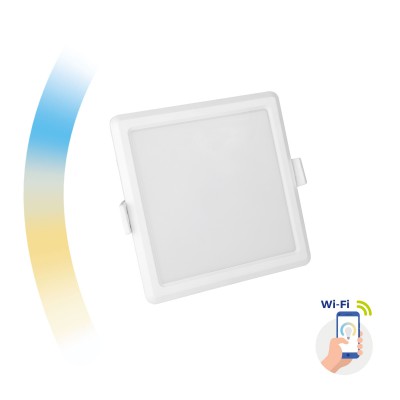 ZARE SQ smart 6W, 12W, 22W Stropní vestavné svítidlo, těleso hliník, povrch bílá, difuzor plast opál, LED 6W, 12W, 22W, dálk ovl, nebo smart telefon Tuya, WiFi, stmív, nast teplota CCT teplá 3000K - denní 6500K, 230V, IP20, rozměry dle typu