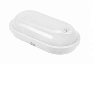 FULO O 20W, IP54, PIR, IK10 Stropní venkovní svítidlo, PIR senzor pohybu, záběr 120°, dosah 5m, čas svícení 2min, materiál plast bílá, dif plast opál, LED 20W, 2300lm, neutrální 4000K, 230V, IP54, IK10, tř.2, 270x145x75mm.