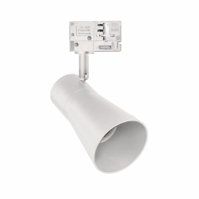 FORMA 1x10W, GU10 Bodové svítidlo do napájecí 3F lišty, nastav směr svícení, materiál hliník, povrch bílá, pro žárovku 1x10W, GU10, 230V, IP20, tř.1, rozměry 80x140x180mm.