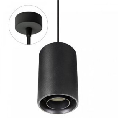 GABELA HL 1x10W, GU10 Závěsné bodové svítidlo, výklopné +-50°, těleso hliník, povrch černá, pro žárovku 1x10W, GU10, 230V, IP20, tř.1, rozměry d=80mm, h=130mm, vč závěs kabelu l=1500mm, lze zkrátit.