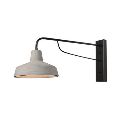 TRICON WALL 1X40W E27 Nástěnné svítidlo lampa s ramenem, základna kov, povrch lak černá mat, stínítko beton šedá, pro žárovku 1x40W, E27, 230V, IP20, tř.1. rozměry 300x300x650mm