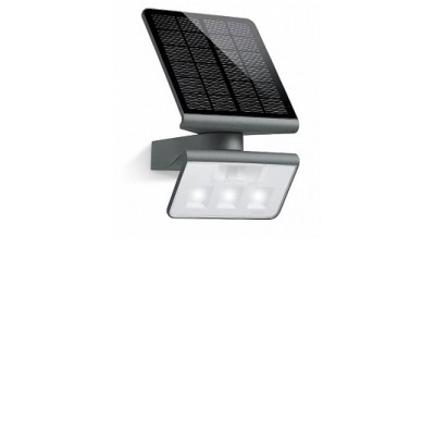 LED SOLAR senzor 1 Nástěnné venkovní svítidlo plast povrch černá antracit, šedostříbrná, bílá, PIR senzor pohybu, záběr 140°, dosah 8m, LED 1,2W neutr bílá 4000K, 150lm, napájení solární panel, IP44, 187x298x189mm