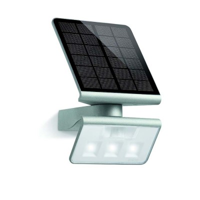 LED SOLAR senzor 1 Nástěnné venkovní svítidlo plast povrch šedostříbrná, PIR senzor pohybu, záběr 140°, dosah 8m, LED 1,2W neutrální 4000K, 150lm, napájení solární panel, IP44, 187x298x189mm