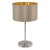MASERLO Stolní lampa, záklana kov, povrch nikl matný, stínítko textil taupe-zlatá, pro žárovku 1x60W, E27 A60, 230V, IP20, tř.2, rozměry d=230mm, h=420mm, s vpínačem