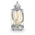 BRADFORD Stolní lampa, základna kov, povrch stříbrná-antik, stínítko sklo číré, pro žárovku 1x60W, E27 A60, 230V, IP20, tř.2, rozměry d=140mm, h=330mm, s vypínačem