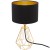 CARLTON 2 Stolní lampa, základna kov, povrch mosaz, detail mřížka, stínítko textil vnější černá, vnitřní zlatá, pro žárovku 1x60W, E14, 230V, IP20, tř.2, rozměry d=165mm, h=305mm, vypínač na kabelu