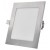 PLAM BI SQ 7W CCT Stropní podhledové svítidlo, základna hliník, povrch broušený nikl, difuzor plast opál, LED 7W, 450lm, přepín. CCT teplota teplá 3000K-neutrální 4000K, IP20, rozměry 120x120x21mm.