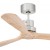 BOATE Stropní pokojový ventilátor, základna kov povrch nikl mat, 3 dřevěné lopatky dekor borovice, 3 rychlosti 25W/50W/90W, 230V, IP20, Hz50-60, d=1680mm, l=335-mm, vč dálkového ovladače