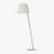 BIGAMA F Stojací lampa, těleso kov, povrch chrom lesk, stínítko textil barva bílá, difuzor plast opál, pro žárovku 1x60W, E27, 230V, IP20, rozměry 450x300x1600mm, vč. vypínače.