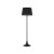 LAILA 1x100W E27 Stojací pokojová lampa, základna kov, povrch černá, stínítko PVC potaženo textilní látkou černá, pro žárovku 1x100W, E27, 230V, IP20, tř.2, rozměry d=500mm, v=1740mm
