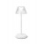 HEUSEN TL 1,8W IP54 Stolní venkovní lampa, těleso kov, povrch bílá, difuzor plast opál, stínítko sklo čiré, LED 1,8W, 150lm, teplá 3000K, dotyk stmív, nabíjení USB-C, výdrž cca 14 hodiny, IP54, rozměry d=125mm, h=345mm.