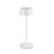KORYTE TL 1,5W Stolní venkovní lampa, těleso kov, povrch bílá, difuzor plast opál, LED 1,5W, 230lm, teplá 3000K, dotykové stmívání, nabíjení USB-C, výdrž cca 7 hodiny, IP54, rozměry d=115mm, h=320mm.