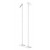 LED 6W CCT Stojací lampa, nastav. směr svícení, kov, bílá se stříbrnými prvky, LED 6W, 200-400lm, přepín. CCT teplota teplá 3000K/neutr 4200K/denní 6000K,  stmív., Ra80, 230V, IP20, rozměry d=200mm, h=1430mm.