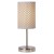 MADO 1x60W E27 Stolní dekorativní lampa, základna chrom broušený, stínítko textil ornament, povrch bílá, pro žárovku 1x60W, E27, 230V, IP20, tř.2. rozměry: 130x130x370mm, ovladač na kabelu