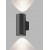 KARPACZ II Nástěnné svítidlo, těleso hliník, povrch černá antracit, pro žárovku 2x10W, GU10 ES50, 230V, IP54, rozměry d=80mm, h=170mm, svítí nahoru/dolů.