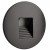 LOSIONE kryt R II Dekorativní kryt pro vestavné svítidlo do stěny, kruhové, materiál hliník, povrch černá, detail schodkový čtvercový výřez, rozměry d=78mm.