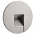 LOSIONE kryt R III Dekorativní kryt pro vestavné svítidlo do stěny, kruhové, materiál hliník, povrch stříbrná, detail čtvercový výřez, rozměry d=78mm.