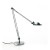 D12 BERENICE LED TAVOLO Stolní lampa, těleso a stínítko hliník, povrch šedostříbrná, LED 1x8W, teplá 3000K, 230V, IP20, d=150mm, dvě ramena 450+450mm, s vypínačem, vč základna na stůl