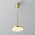 JEUS HL 12W Závěsné svítidlo, těleso kov, povrch mosaz, difuzor plast opál, LED 12W, 790lm, teplá 3000K, 230V, IP20, tř.1, rozměry d=185mm, h=215mm, vč závěs kabelu l=1950mm, lze zkrátit.