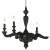 SMOKE CHANDELIER 3x40W E14 Závěsné svítidlo lustr, spálené dřevo potřené epoxidem, barva černá, pro žárovku 3x40W, E14, 230V, IP20, h=550mm, d=650mm