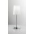 Stolní lampa, těleso kov, povrch chrom lesk, stínítiko textil bílá/béžová/šedá, pro žárovku 1x40W, E27, 230V, IP20, rozměry d=130mm, h=370mm.