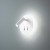 WILDBAD R Nástěnné svítidlo, nastavitelný směr svícení, těleso kov, povrch bílá mat, difuzor plast opál, LED 6W, 346lm + 3W,150lm, teplá 3000K, rozměry d=150mm.