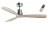 BOIZEN Stropní ventilátor, základna kov, povrch chrom, 3 lopatky světlé dřevo, 3 rychlosti, 230V, IP20, 50 dB, rozměry d=1300mm, h=340mm.