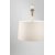 Závěsné svítidlo, těleso kov povrch broušená mosaz s keramickými prvky, stínítko textil bílá, pro žárovku 1x40W, E27, 230V, IP20, tř.1, rozměry d=500mm, h=300mm, vč závěs kabelu l=1500mm, lze zkr.