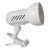 ALBILO Stolní lampa s klipem, skřipcem, těleso kov a plast, povrch bílá, pro žárovku 1x60W, E27, 230V, IP20, tř.2. rozměry d=160mm, h=130mm.