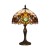 Stolní dekorativní lampa, těleso kov, povrch antická hnědá, difuzor sklo, pro žárovku 1x40W, E27, 230V, IP20, tř.2, d=300mm, h=490mm.
