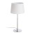 Stolní lampa, základna kov, povrch chrom, stínítko textil bílá, pro žárovku 1x42W, E27, 230V, IP20, tř.1, stínítko d=230mm, h=150mm, h=475mm, vč.vypínače na kabelu