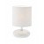 STUART 1x28W E14 Stolní dekorativní lampa, těleso keramika, povrch smalt bílá, stínítko textilní látka v barvě, pro žárovku 1x28W, E14, 230V, IP20, tř.2, rozměry d=130mm, v=200mm