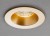 PUKE LED 9W Vestavné stropní bodové svítidlo, těleso hliník, povrch zlatá mat, LED 9W, 1018lm, neutrální 4000K, 230V, IP20, tř.2, rozměry d=90mm, h=65mm.