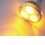 LED E27 Y LED žárovka, těleso kov šedostříbrná, 3x LED čip žlutá, LED 3,6, E27, 230V, úhel svícení 60°, IP20.