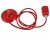 GLYKOS 1x8W, E27 Závěsný kabel s objímkou, těleso keramika červená, pro žárovku 1x8W, E27. 230V, IP20, rozměry d=46mm, h=60mm, vč závěs kabelu l=1300mm lze zkrátit.