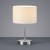 Stolní lampa, základna kov, povrch nikl mat, stínítko textil bílá, černá, hnědá, difuzor sklo mat, pro žárovku 1x28W, E27, 230V, IP20, zař.tř.2, rozměry dle typu