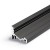 CHIMA profil Přisazený, rohový profil pro LED pásky, sklon 60° nebo 30°, materiál hliník, povrch černý, max šířka LED pásků w=10mm, rozměry 16x20mm, l=2000mm
